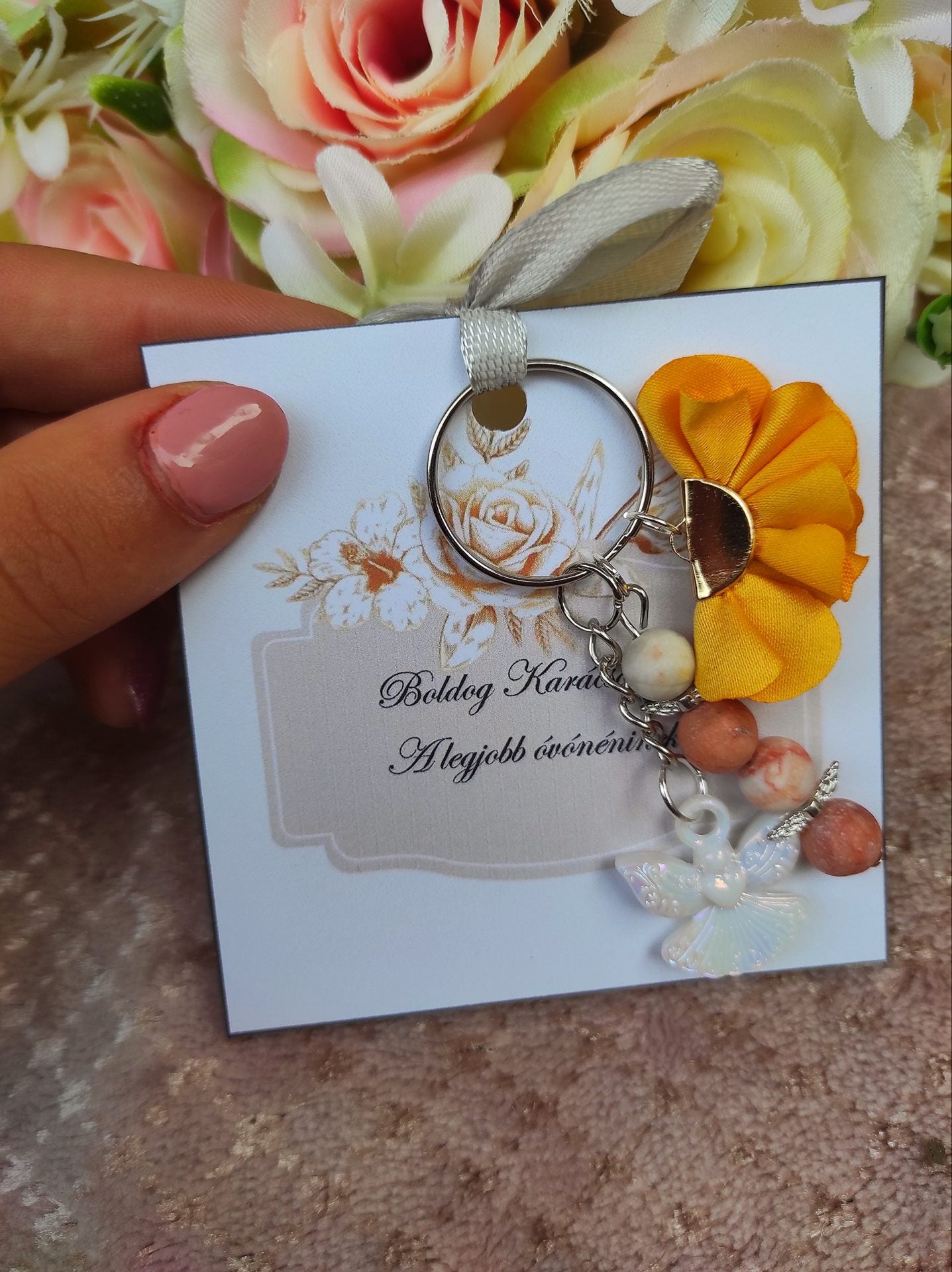 Óvónéni karácsonyi ajándék kulcstartó